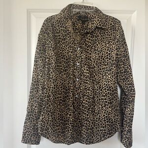 JCrew Leopard Print Button-Up Shirt
